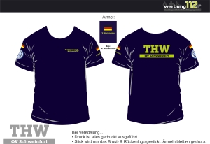 T-Shirt THW Schweinfurt (Motiv Standard) [e]
