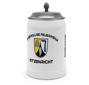 Bierkrug Zinndeckel FF Etzenricht (Motiv Standard) [e]