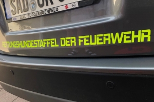 Schriftzug Rettungshundestaffel der Feuerwehr